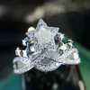 Nieuwe luxe simulatie vijfpuntige ster snijring Explosies high carbon diamanten kroon modieuze vrouwelijke sieraden83863196375725