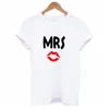 Kvinnors T-shirt Sommar Rolig Par T-shirt för Lover Letter Print Kvinnor Toppar O-Neck Tees Cool Short Sleeve Kläder