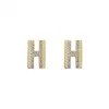 Классические 18-каратные позолоченные дизайнерские серьги-гвоздики для ушей, брендовые дизайнеры, геометрические буквы, модные женские серьги с кристаллами и жемчугом на свадьбу Pa9120852