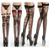 Desenhos Sexy Lace top estadia up coxa altas meias para mulheres senhoras Hosiery Hollow Out Nets Renda Preto Feminino Fishnet Stock