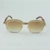 Best-selling top-quality natural wood cut lens sunglasses high-end diamonds eyebrow frame 1116728-A Size 60-18-135mm C149