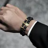 Charm Bracelets 2022 Fashion Rectangle Men Bracelet Ball Trendy Matte Smooth Stone Bead For Party Jewelry Gift
