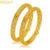 Ethlyn Ethnic Gold Color Indian Dubai Exquisite Bracelets Bangles Jewellery for Women Girls 2PCSLOT MY50 Q0717470226766653