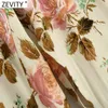 Women Vintage V Neck Tropical Leaves Print Casual Loose Midi Dress Female Chic Hole Party Vestido Clothes DS4933 210416