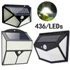 436 LED Solar Lamp PIR Motion Sensor Wall Light Outdoor Waterproof Yard Security Lamps LEAD Lights for Garden Decoration