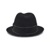 قابل للتعديل 56-58 سنتيمتر بسيطة الرجال فيدورا قبعة أنيقة سيدة تريلبي شعرت قبعة هومبورغ كنيسة الجاز قبعة الشتاء الخريف