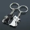 2pcs Couple Creative Keychain Cartoon Cute Panda Love Lock Keychain Wedding For Women Gift G1019