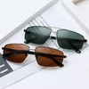 Retro gepolariseerde zonnebril voor mannen Sun Shades Dark Lens Rijbril 6 Kleur Blauwe Koffie Groene Lenzen Zwart Zilver Goud Metalen Frames