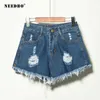 Beighbo Shorts Jeans Summer Push Up Maigre pour femmes Denim Taille haute Taille Casual Femme Hole Dames 210724