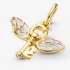 100% 925 Sterling Silver Winged Key Pendant Fit European Necklace Bracelet Fashion Jewelry making for women gifts223e