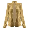 Lady Chic Glitter Sequined Jacket Coat Women Shiny Autumn Puff Long Sleeve Cardigan Elegant Female Clubwear