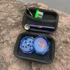 HONEYPUFF Smoke Tobacco Kit Hard Plastic Herb Grinder For Tobacco + Glass Mouth Tip + Non-Sticker Silicone Storage Jar + Glass Smoke Pipe