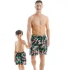 Family Swimsuit Bikini Beach Mommy and Me Clothes Mom Outfits Look Mother Daughter s Men Kids Bathing Shorts 210521
