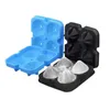 Bakvormen 4 holte Diamantvorm 3D-ijsblokje schimmel maker Food grade siliconen lade fruit voor bar keuken tool