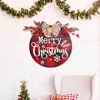 Merry Christmas Hanging Sign Houten Welcome Red Fruit Listing Elk Snowflake Home Decoration Hanger