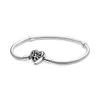 100% 925 Sterling silver pandora shop surface clear fit charm beads bracelet