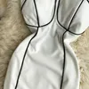 Seksowna nocna sukienka klubowa kobiety lato moda spaghetti pasek mini bodycon design pasiasty szczupły chic party vestidos 210603