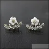 Stud Earrings Jewelry Korean Women Anti Allergic Gold Sier Rose Daisy Flower Ear Nai Earring For Ladies Fashion Gift Drop Delivery 2021 0Xjh