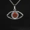 Natural crystal gem Evil Eye Necklace Pendant Christmas Gift for Woman Girls