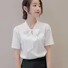 Jocoo Jolee Women Summer Chiffon Blus Short Sleeve Shirts Fashion Office Ladies Leisure Bow Blouse Causal Tops 210619