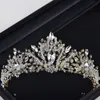 Splendida principessa Big Wedding corone per copricate di gioielli da sposa Tiara per donne Crystal Crystal Rhinestone Capelli