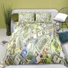 Defina a cama Luxury 3D Modern Modern Counsic Print US $ RMB e UK Pound Coin Pattern Duvet Capa Passagem rica engraçada