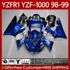 オートバイファクトリーブルーボディYAMAHA YZF-R1 YZF-1000 YZF R 1 1000 CC 98-01 BODYWORK 82NO.2 YZF R1 1000CC YZFR1 98 99 00 01 YZF1000 1999 2000 2000 2001 OEM Faireing Kit