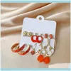 Dangle Jewelrydangle & Chandelier Fashion Womens Jewelry Wholesale Girls Birthday Party Flowers Bohemian Mix And Match 6 Pairs / Set Earring