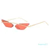 Piccoli occhiali da sole stretti Sugnlasses per le donne Brand Brand Sunless Occhiali da sole Sun Glass UV400 Rosso Shades1