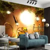 Papier peint paysage 3D paysage de lanterne lumineuse dans la forêt de rêve décoration intérieure salon chambre peinture murale fonds d'écran
