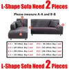 Elastisk soffa Täckning Slipcover för vardagsrum 1/2/3/4 Sits Stretch L-Shaped Corner Protector Fåtölj Souch S 211207