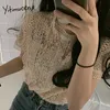 Yitimuceng Lace Blouse Women Oversize Shirts Kortärmad aprikos Vit Rosa Svart Kläder Sommar Koreanska Mode Toppar 210601