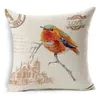 Slow Soul Nordic Retro Parrot Cushion Cover Animal Printed Dekorativ kuddefodral för soffa funna cojin capa de almofada kudde/dekorativ