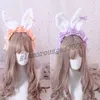 Fluffig plysch kanin ￶ron pannband kvinnlig flicka lolita cosplay pannband tecknad anime huvudstycke jul halloween fest h￥r b￥ge