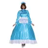 Girl Maid Lockable Satin Long Dress Cosplay Costume su misura Y0913