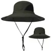القبعات في الهواء الطلق Sun Hat Cap Cap Wide Brim UV للحماية للتخييم في الصيد المشي لمسافات جبلية تسلق الجبال
