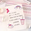 Hediye sargısı 6pcs/set diy washi bant seti temel desen mermer ekose şerit dekorasyon arka plan karalama defteri çıkartma maskelenmiş bantlar kawaii