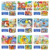 Puzzle en bois de 60 pièces entières, boîte en fer pour enfants, véhicule Animal de dessin animé, jouet éducatif pour bébé, Christm9726289