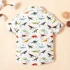 Summer Baby Boy Dinosaure imprimé Daily Shirts Tops Casual Multi-Couleur 210528