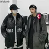 Woherb Sweat-shirt Femmes Vestes surdimensionnées Automne Femme Vêtements Harajuku BF Flamme Imprimer Tops Sweat à capuche coréen Sweat à capuche 211013