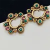 Boucles d'oreilles bijoux de luxe lettre G mode gemmes colorées classique grâce or ton boucle d'oreille pour femmes hommes cadeau de fête de mariage D210908873416