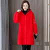 Damesgeulcoats dames Wywan 2022 groot formaat dikke mink fluweel middenlengte jas vrouwelijke Koreaanse versie mode wilde imitatie