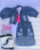 Ensemble de vêtements pour enfants 2 pièces, veste en jean à manches bouffantes bleues pour filles + jupe à ourlet irrégulier 1-6 ans printemps automne 2588 Q2