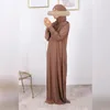 Vestuário étnico Eid com capuz muçulmano feminino vestido hijab vestuário de oração jilbab abaya longo khimar cobertura completa vestido ramadã abayas islâmico2780