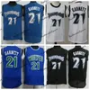 Mens Vintage 1995-96 Jerseys de baloncesto Kevin 21 Garnett Rookie Azul Negro Blanco Camisas cosidas