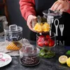 Glass Tank Sealed Creative Seasoning Jar Food Storage Home Kitchen Supplies Refrigerator Fresh Box Round Bowl