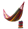 Rainbow Hammocks Travel Camping Płótno Hamak Outdoor Huśtawka Ogród Kryty Spanie Pasek Single Huśtawki Krzesło Z Torba Łóżko 185 * 80cm WMQ1094