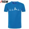 REM VTT Heartbeat Drôle VTT Dirt Bike T-shirt Plus La Taille Personnalisé À Manches Courtes Hommes T-shirt De Mode Famille Coton 210410
