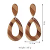 Etnische Stijl Trendy Vrouwelijke Streep Houten Oorbellen Voor Vrouwen Eenvoudige Holle Waterdruppelvorm Dangle Earring Boho Sieraden Geschenken