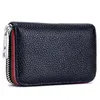 カードホルダー本革の男性女性ホルダー小さなジッパーウォレットソリッドコイン財布アコーディオンデザインIDビジネスバッグ